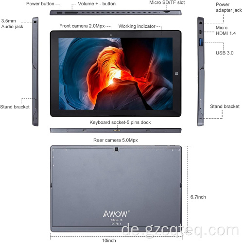 2-in-1-Tablet mit Tastatur